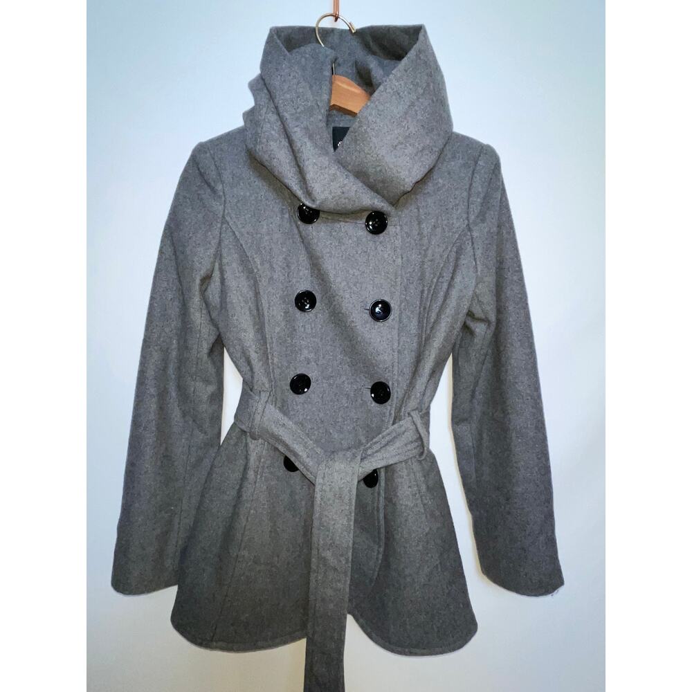 Gray Double-Breasted Women's Coat